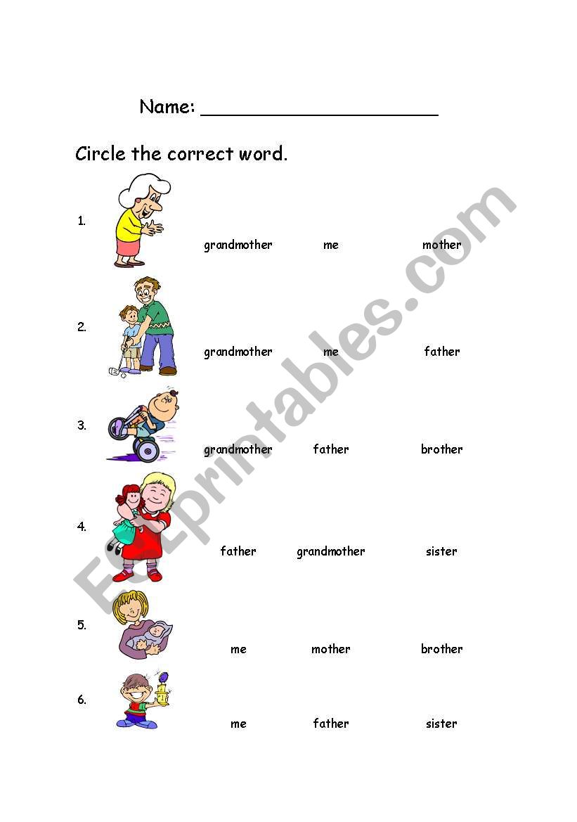 The Family Squizz worksheet