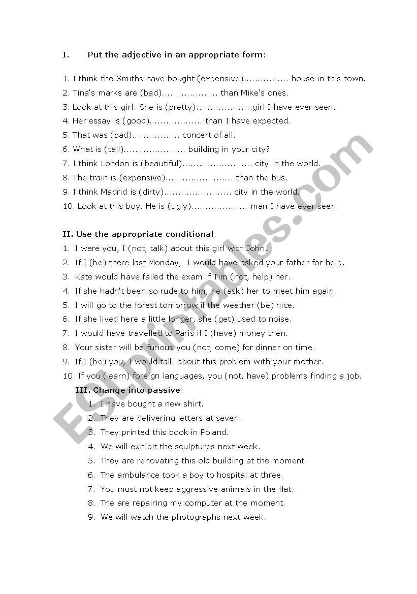 grammar mix worksheet