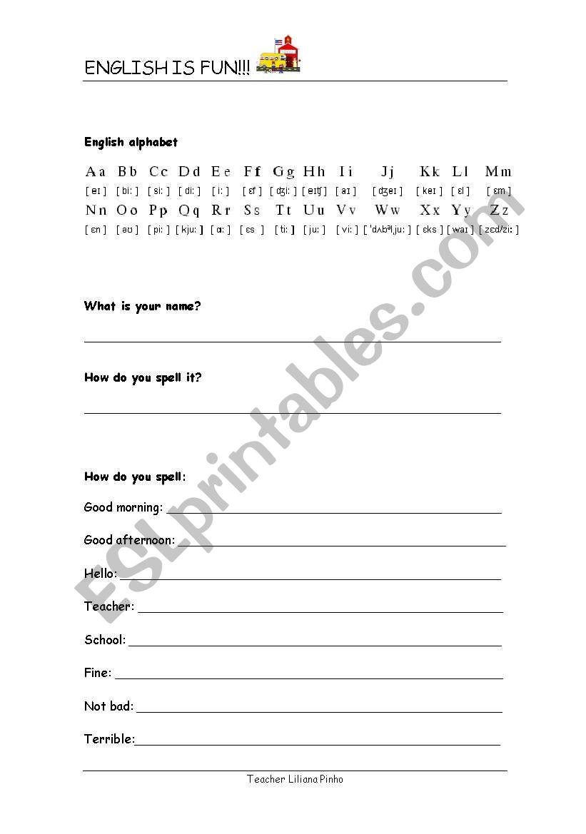 Alphabet worksheet