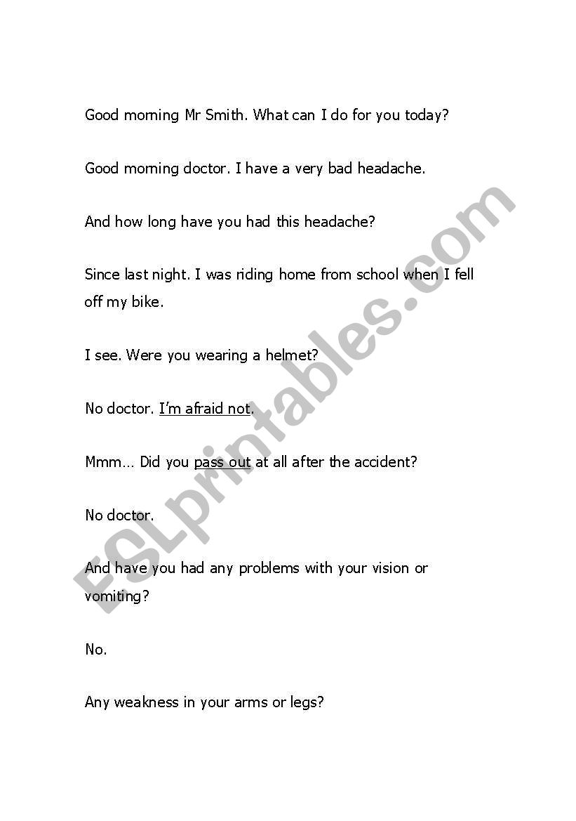 Visiting the doctor_Dialogue worksheet