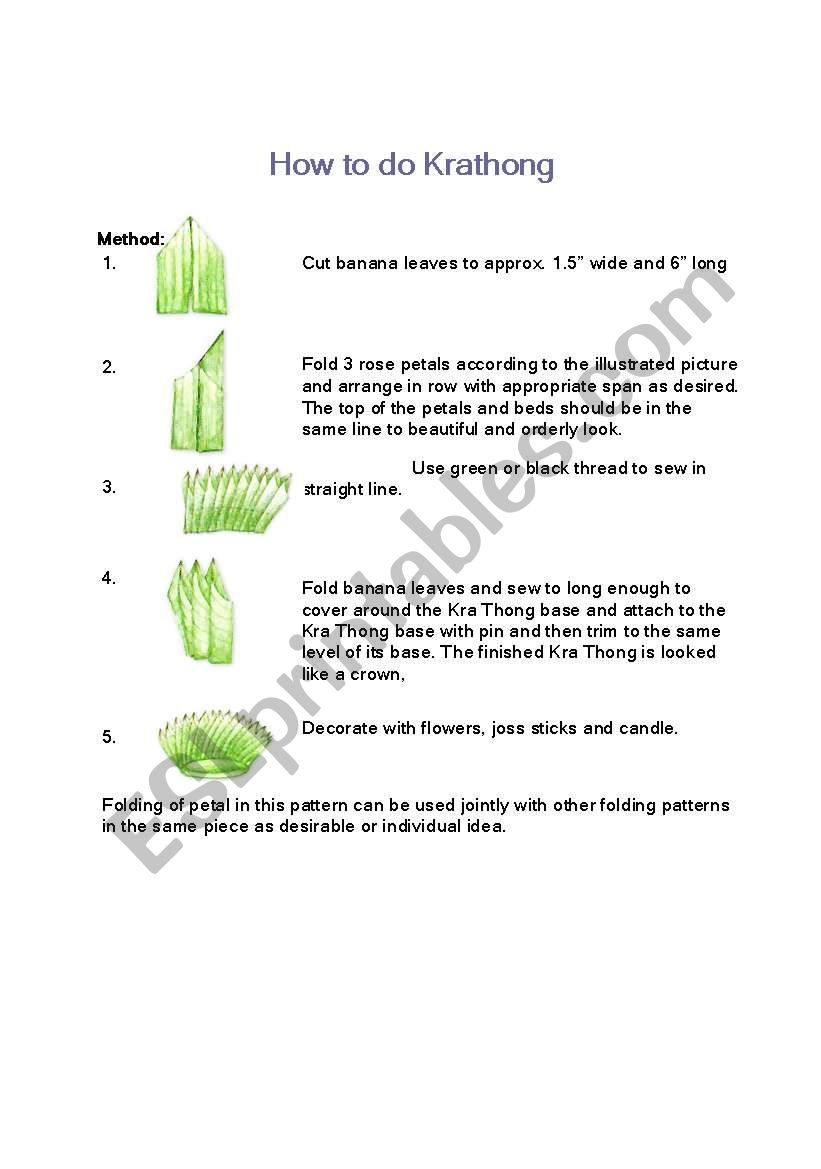 How to make Krathong  worksheet