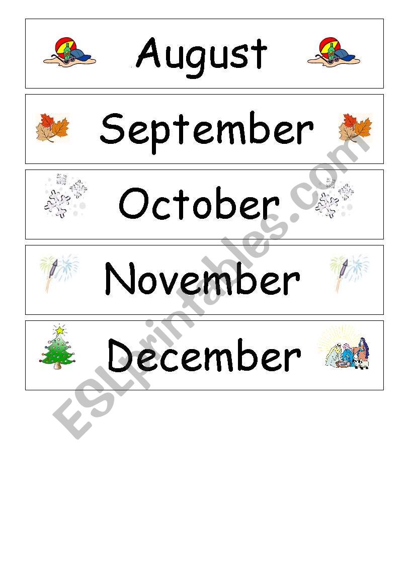 Months worksheet