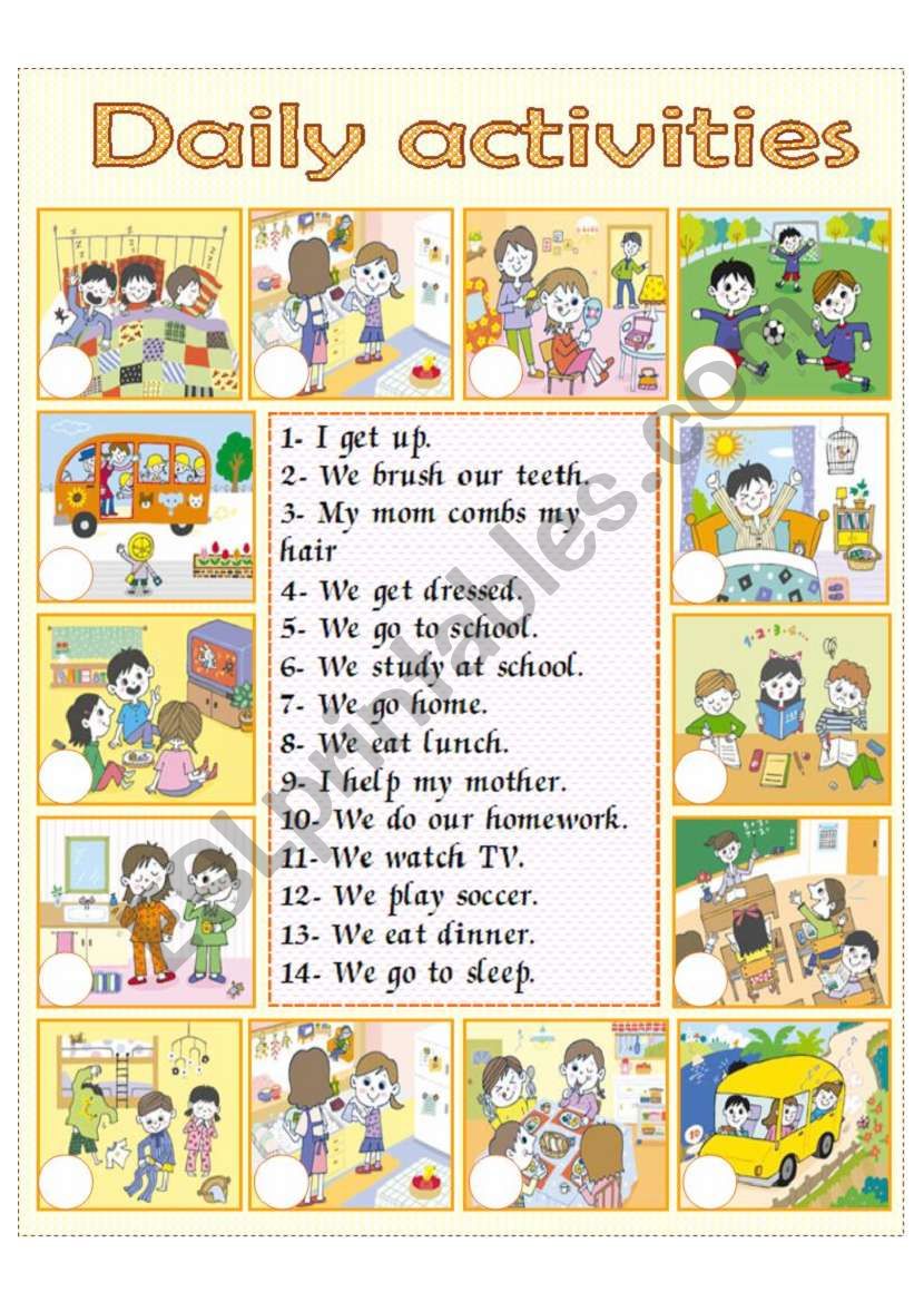 Daily activties. worksheet