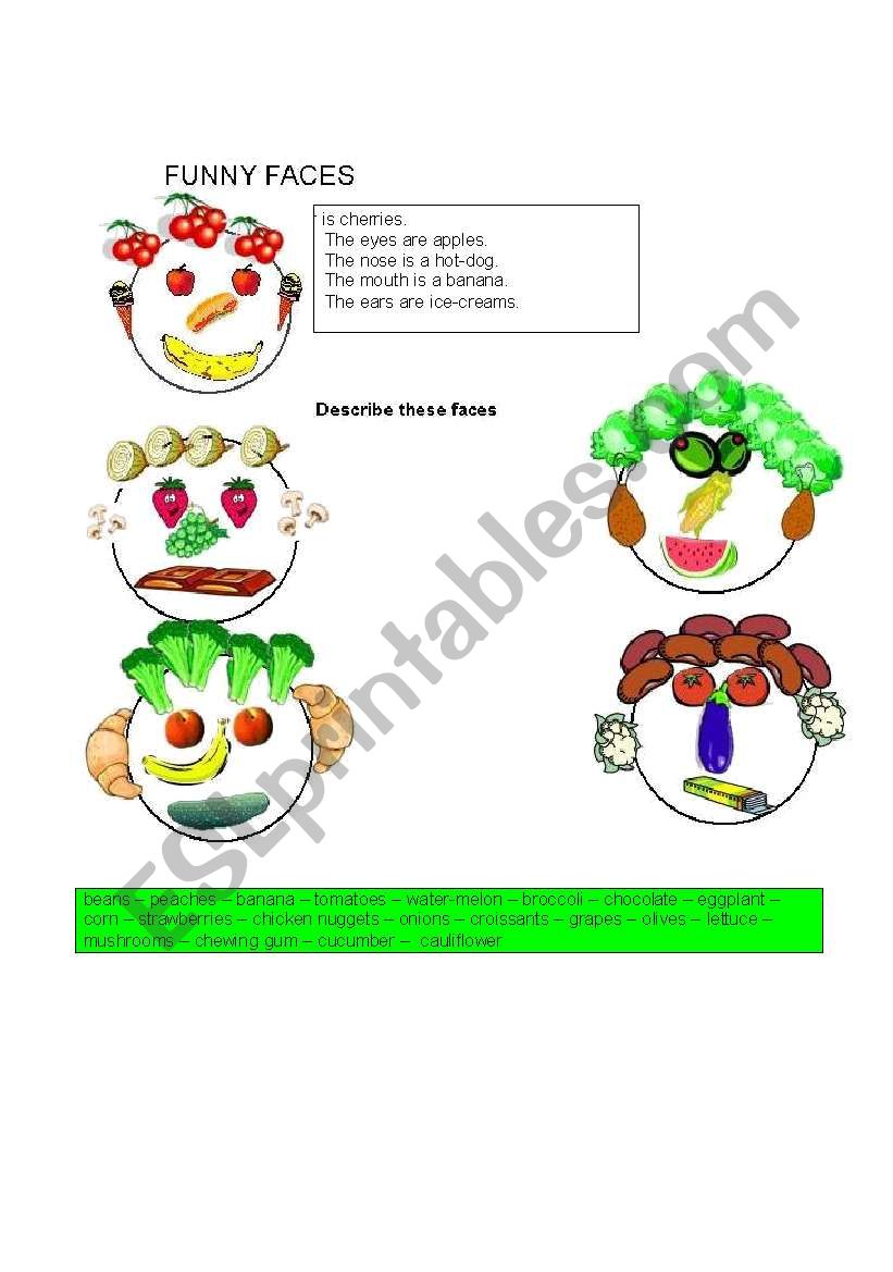 FUNNY FACES worksheet