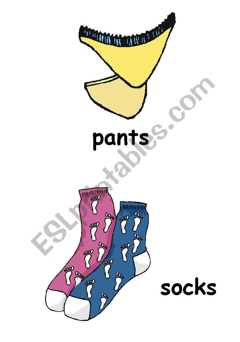 Clothing flashcards worksheet