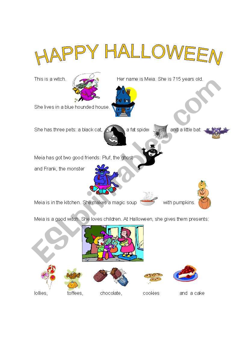 Happy Halloween worksheet