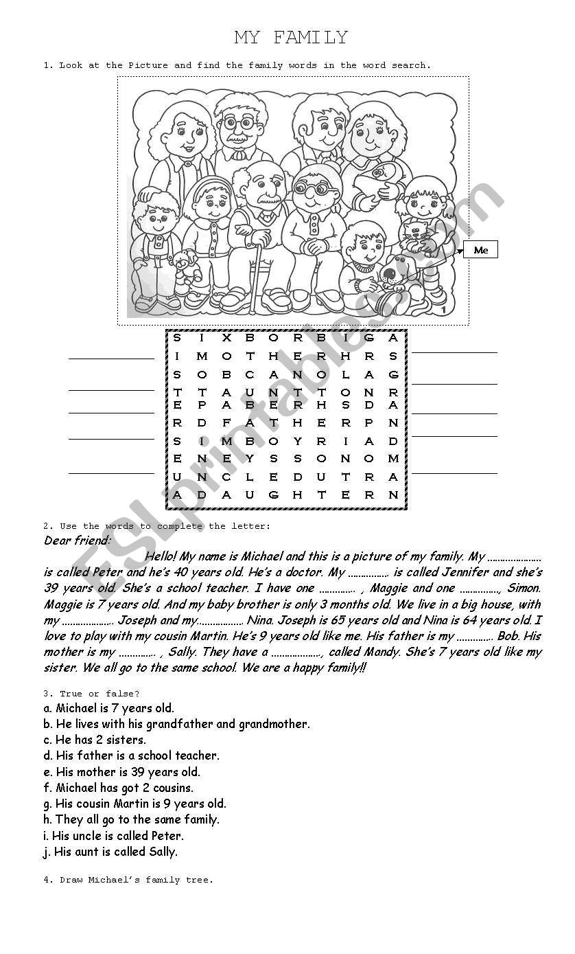 My family worksheet