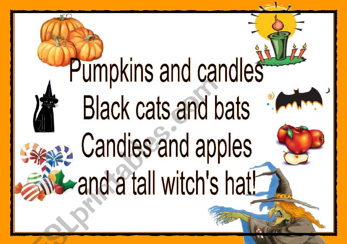 halloween poem. poster and cards