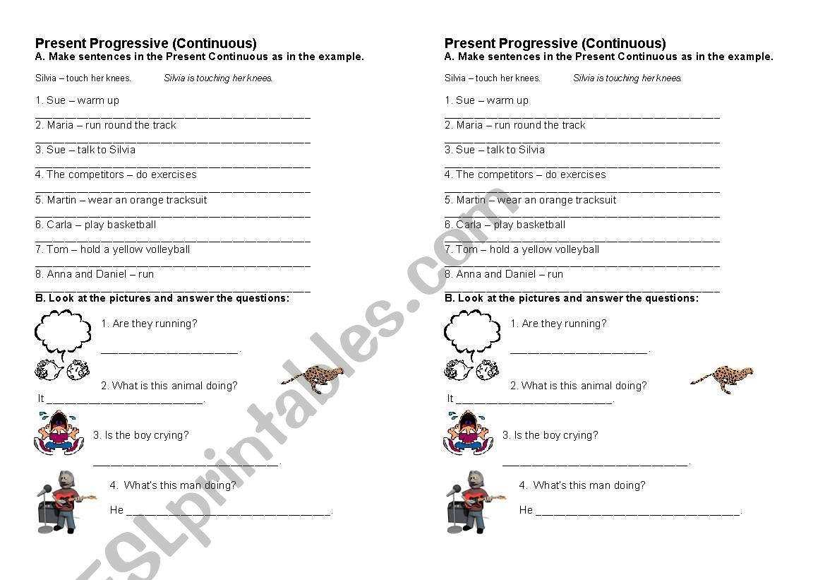 Present Progressive - Review worksheet