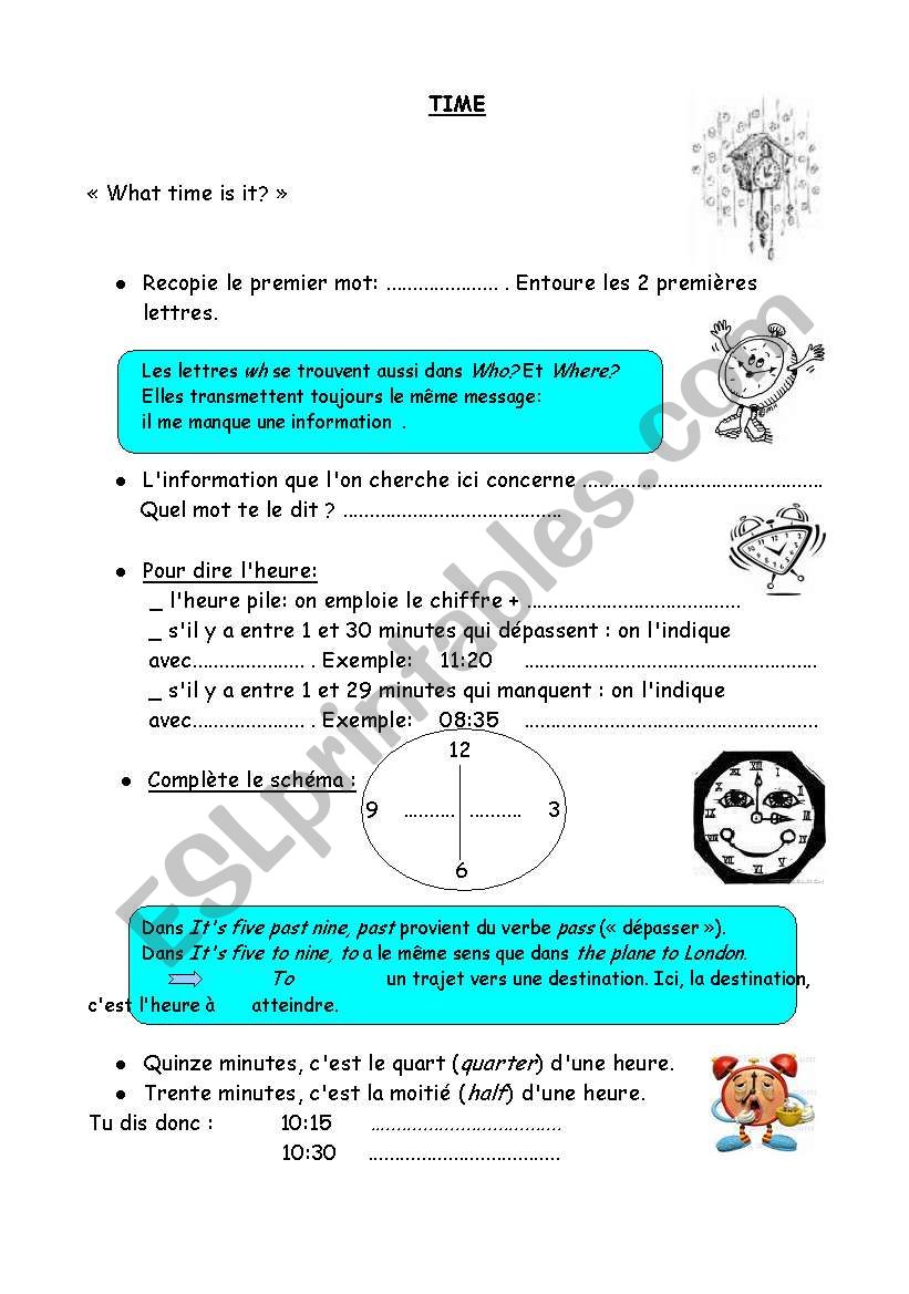 TIME worksheet