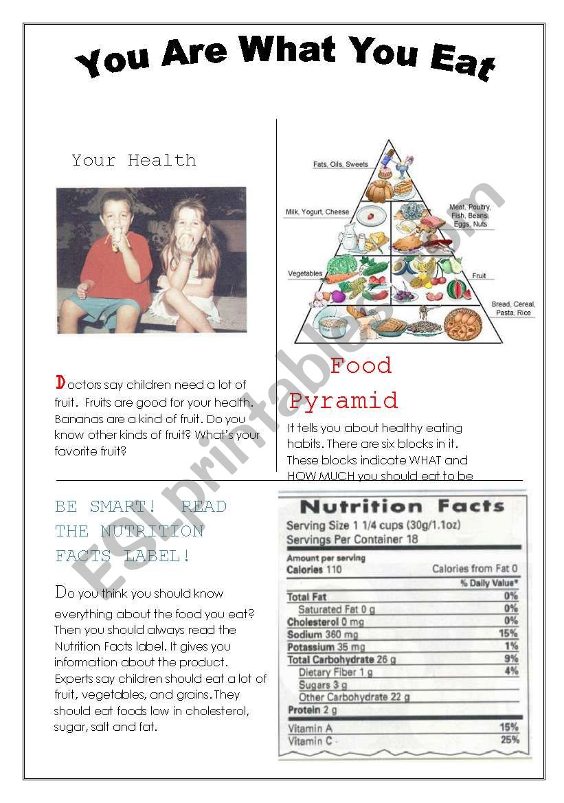 You are what you eat worksheet