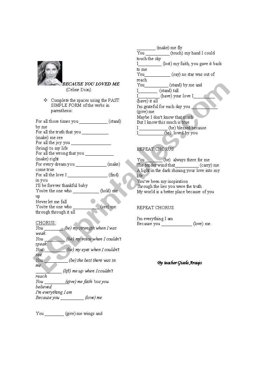 song worksheet