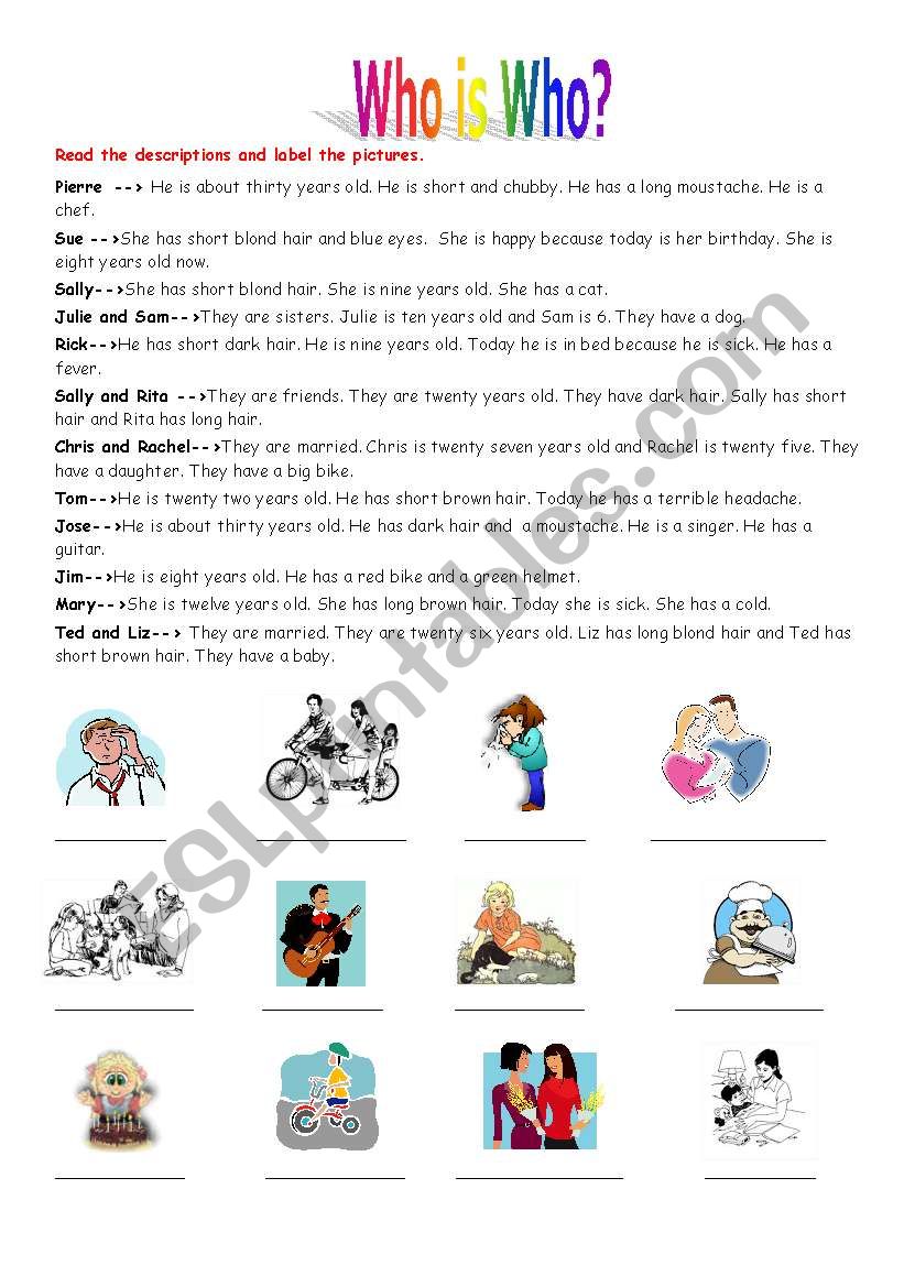 Who is Who? worksheet