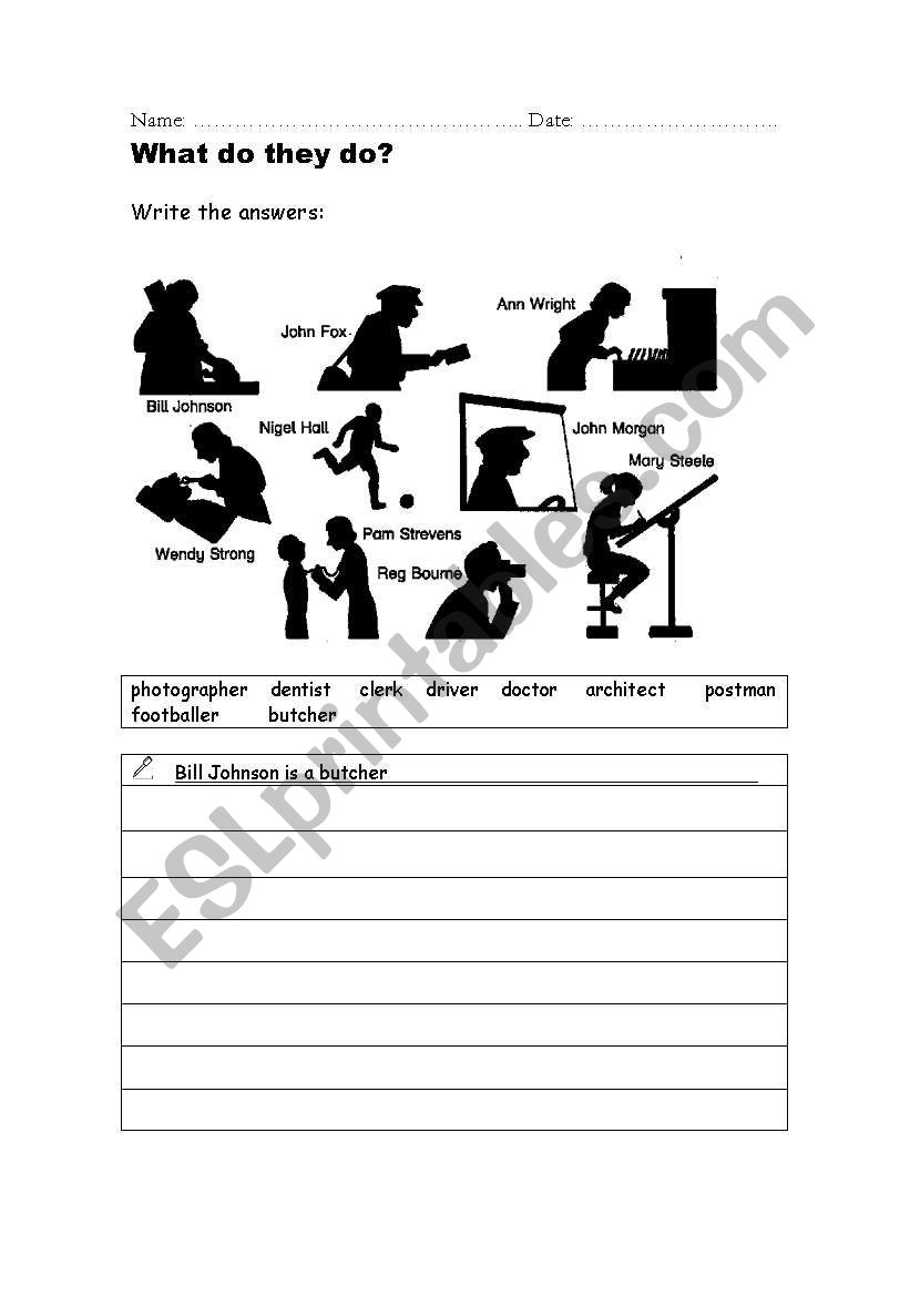 jobs  worksheet