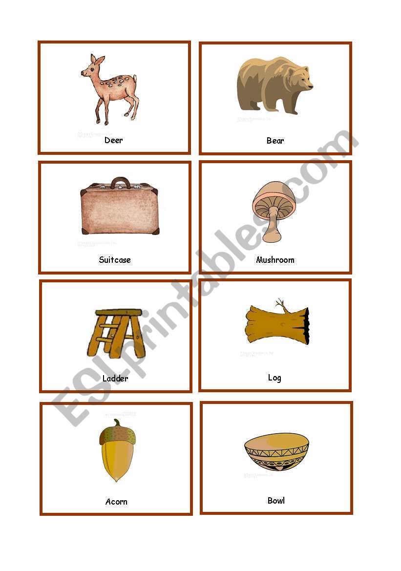 Colour Cards - BROWN worksheet