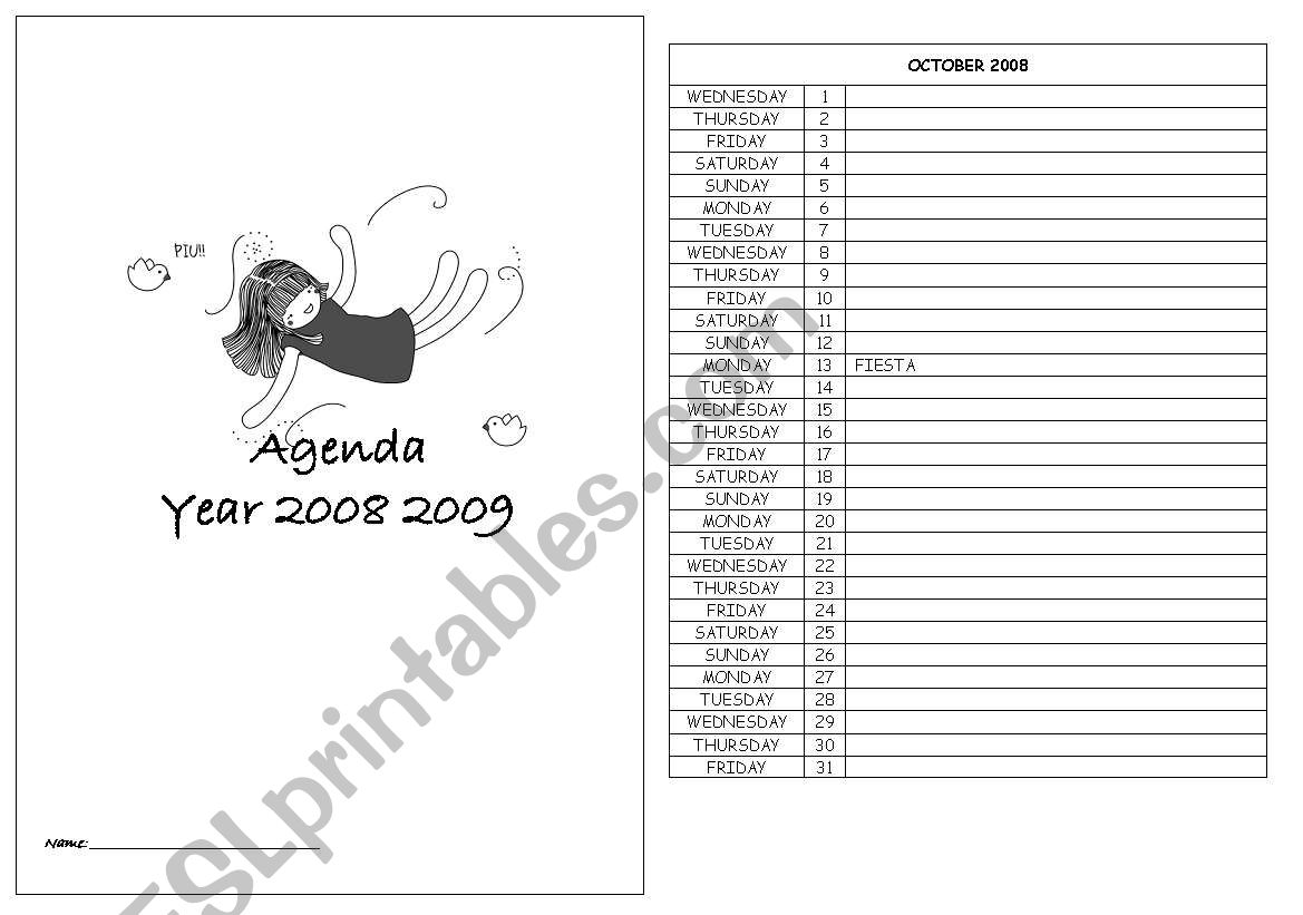 AGENDA worksheet