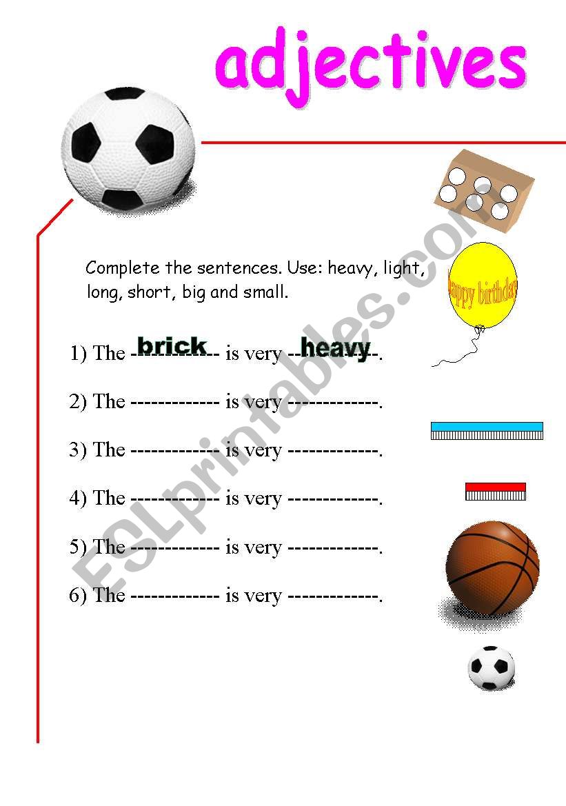 adjectives worksheet