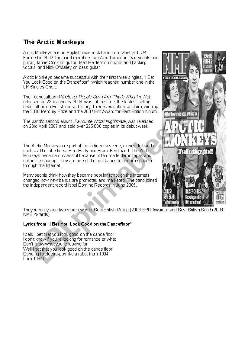 Music: the Artic Monkeys (part 2)