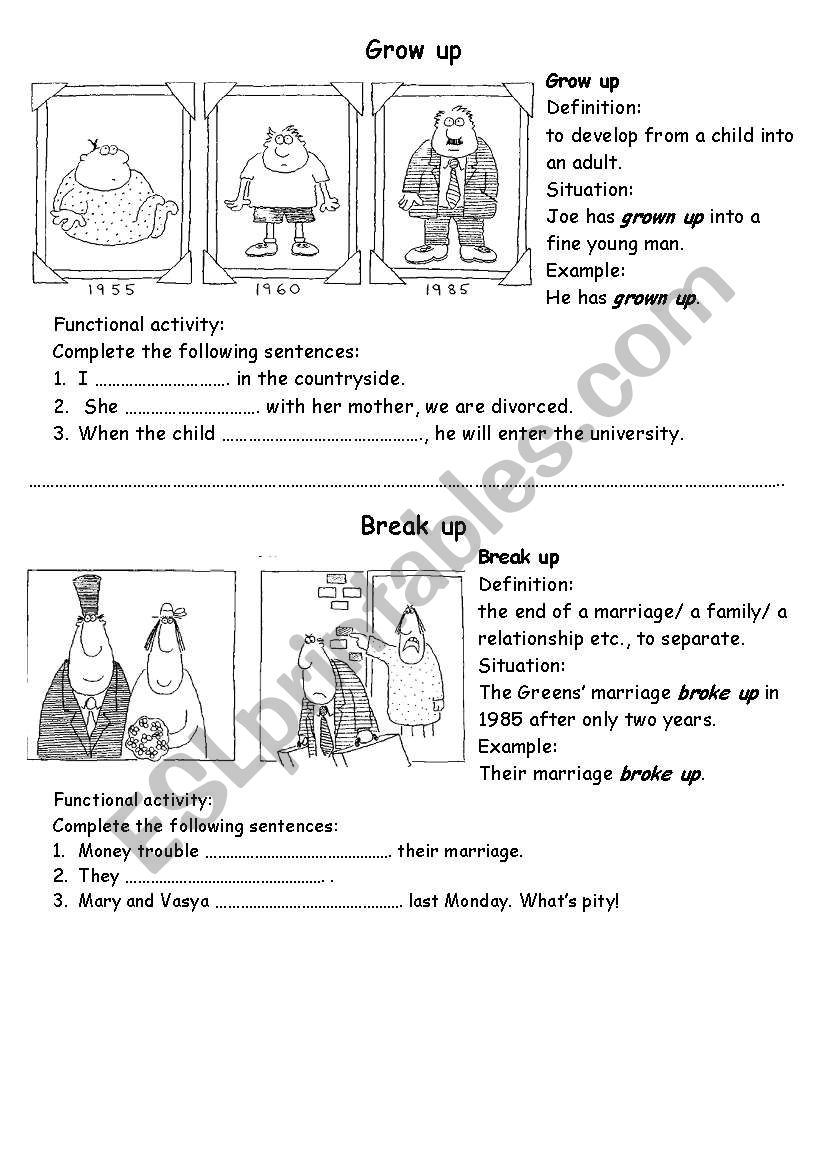 Phrasal Verbs worksheet