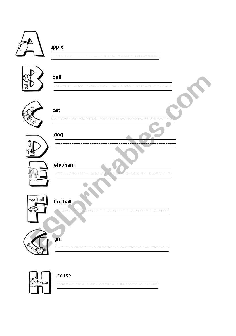 Alphabet Handwriting worksheet