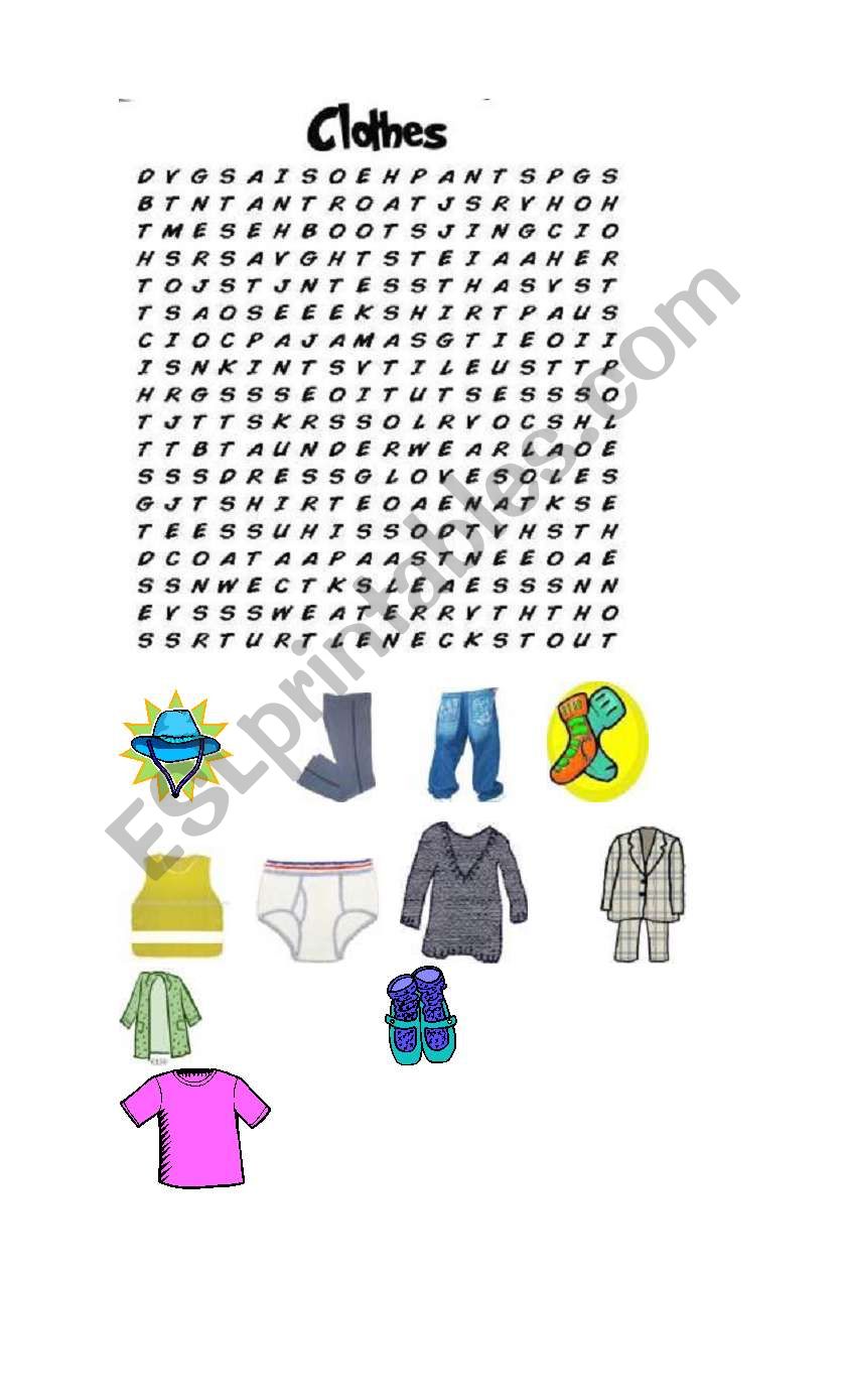 Clothes worksheet