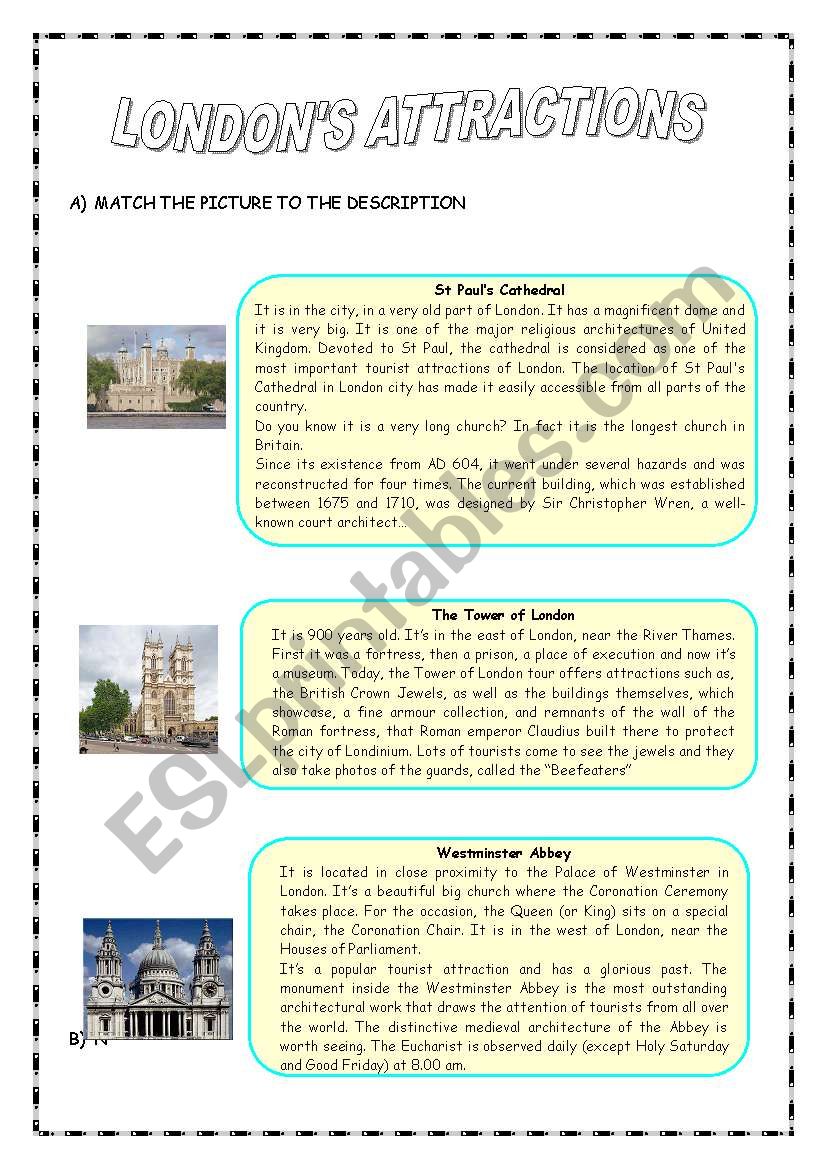 Reading Comprehension: London worksheet