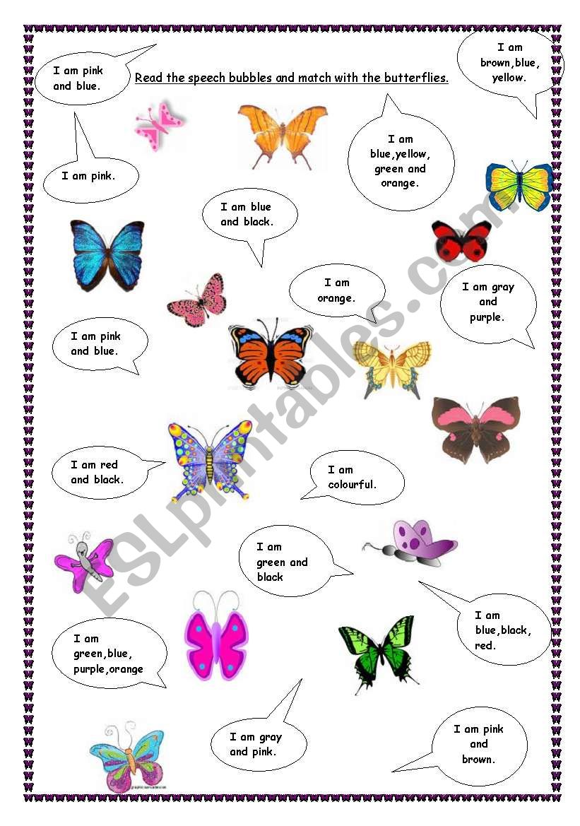 BUTTERFLIES worksheet