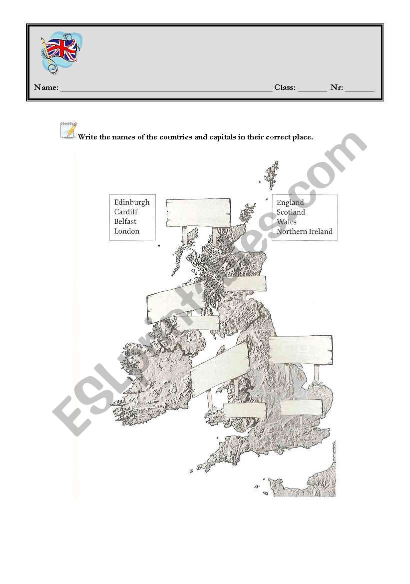 United Kingdom - exercises worksheet