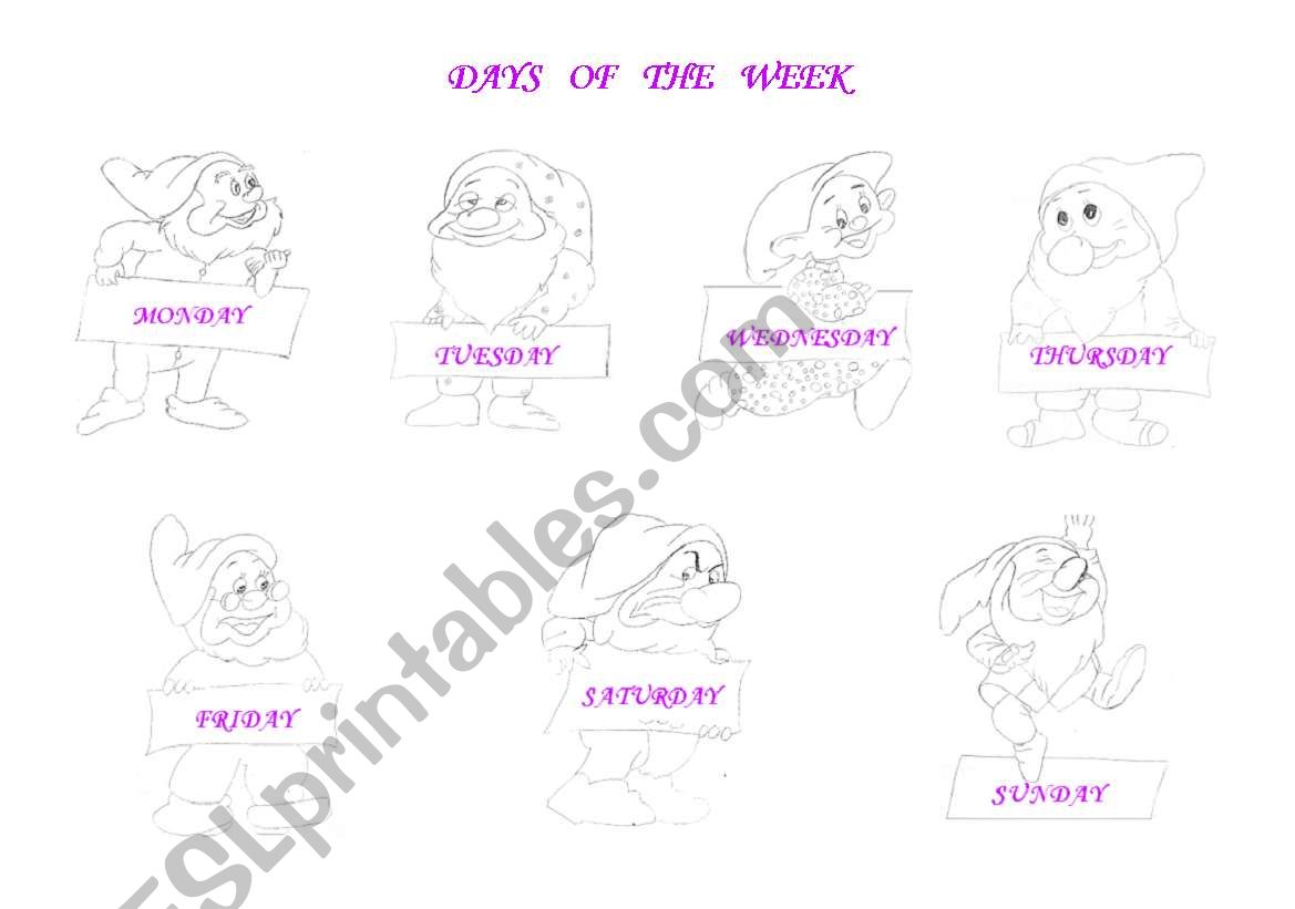 DAYS OF THE WEEK - POSTER worksheet