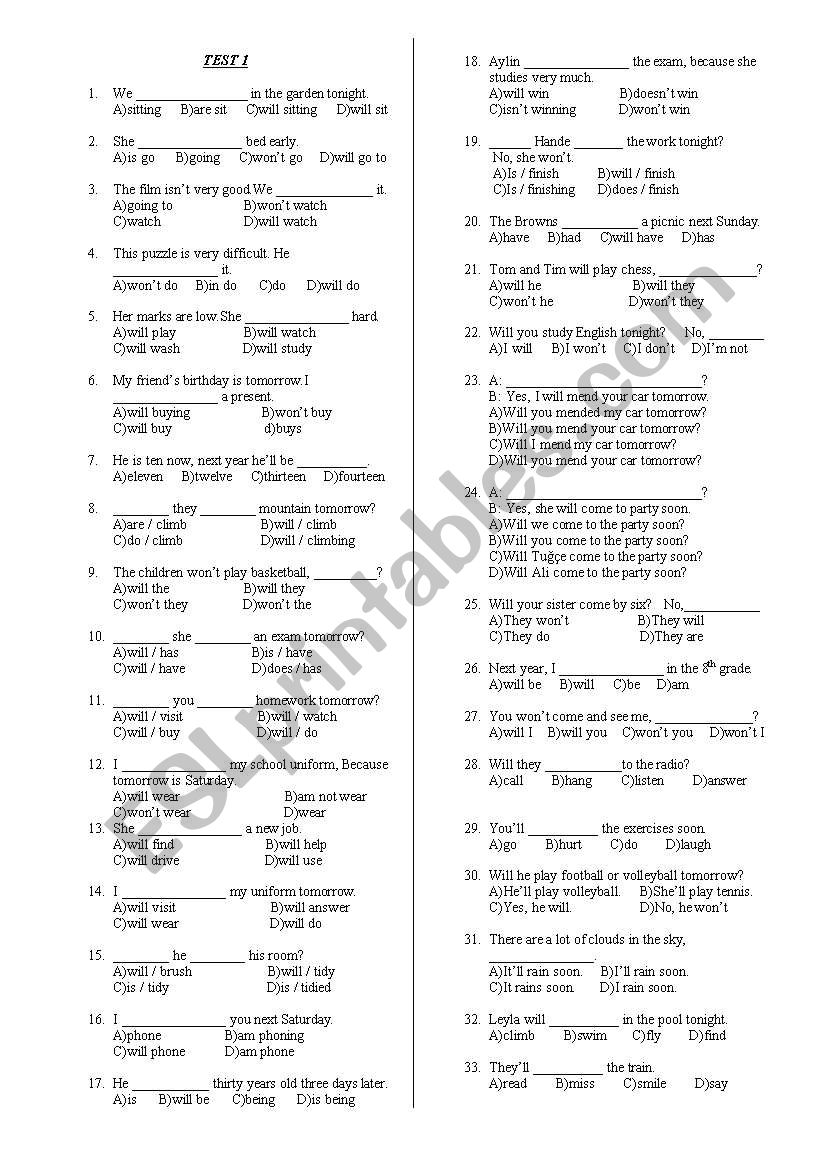 future tense worksheet