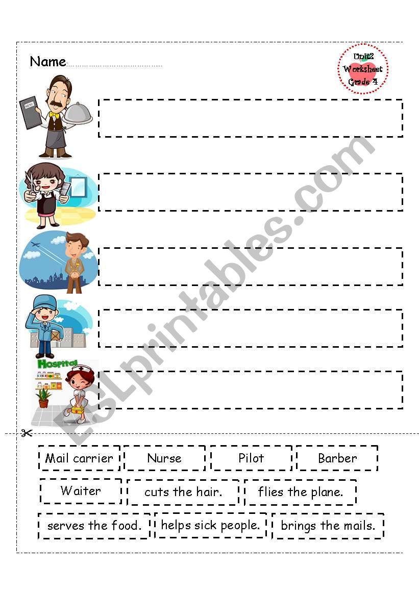 job ( cut and paste) worksheet