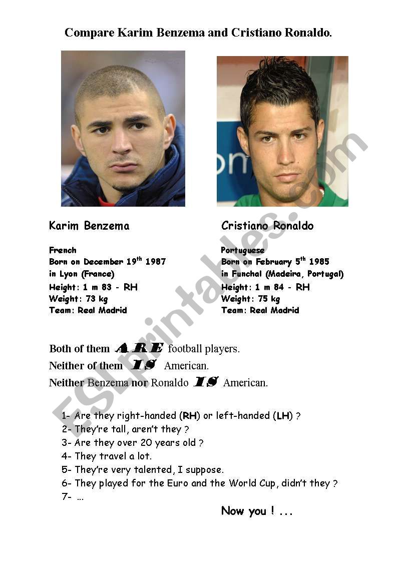 Compare Benzema and Ronaldo : what do they have in common ?