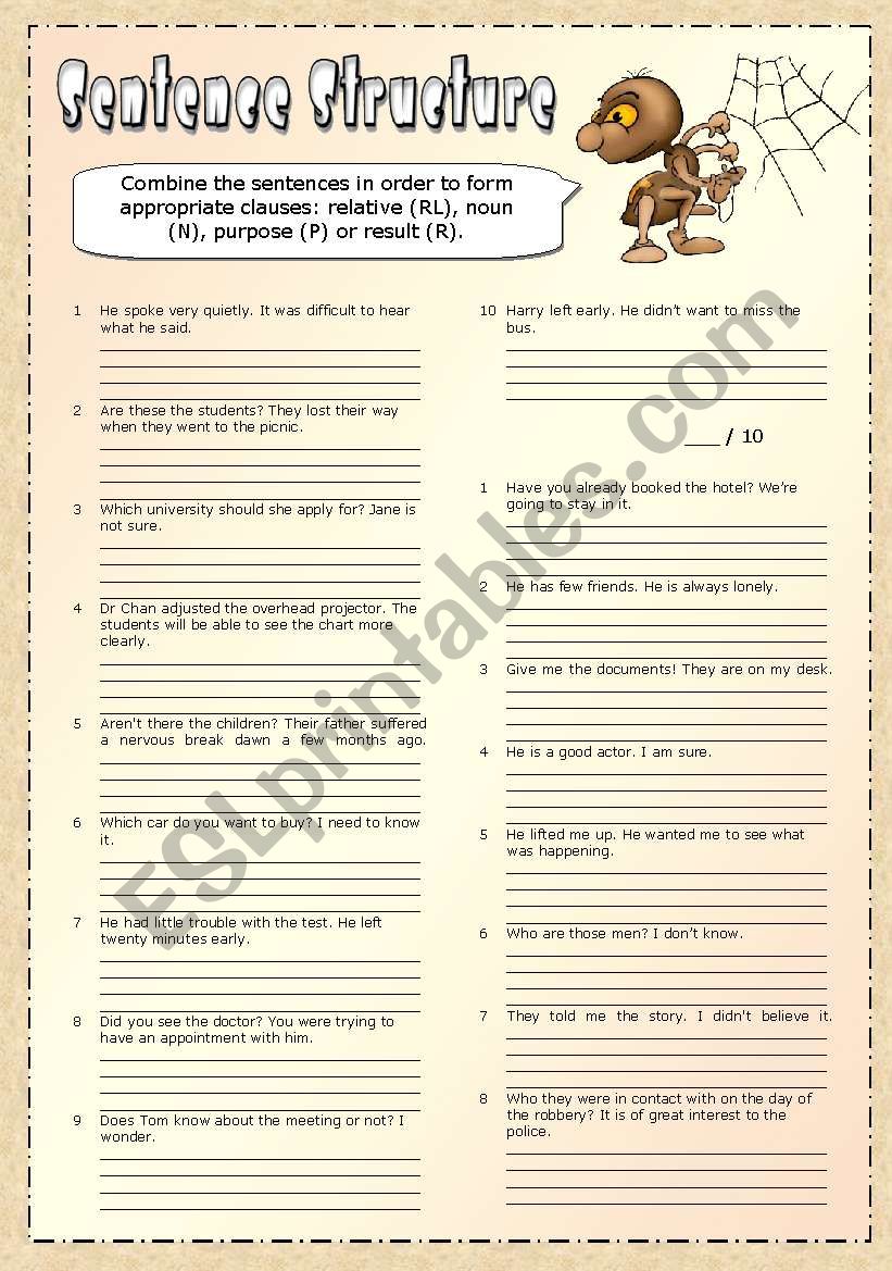 Relative, Noun, Purpose and Result Clauses