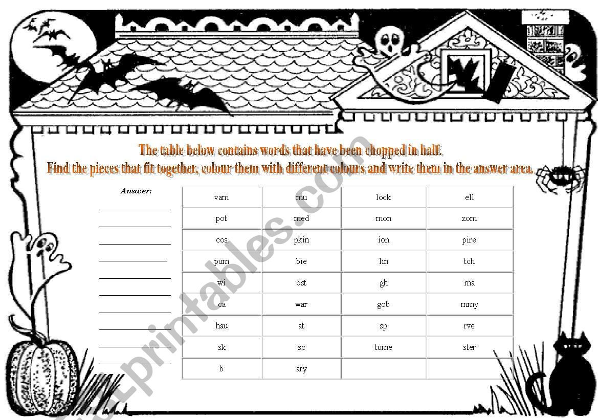 Halloween worksheet