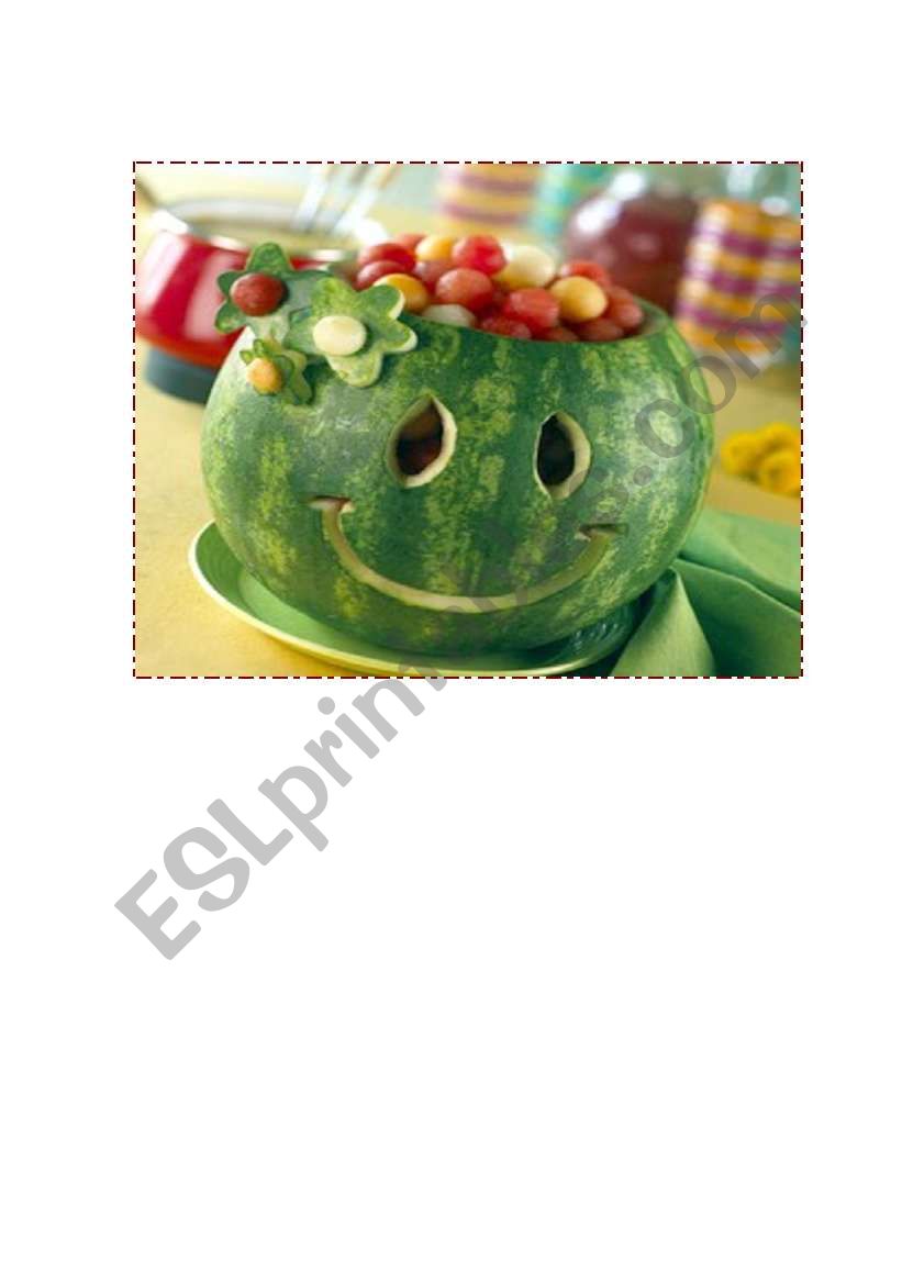 Smiling fruits flashcards(4) worksheet