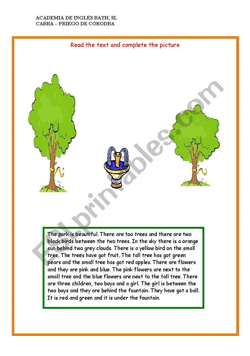 Read and draw worksheet