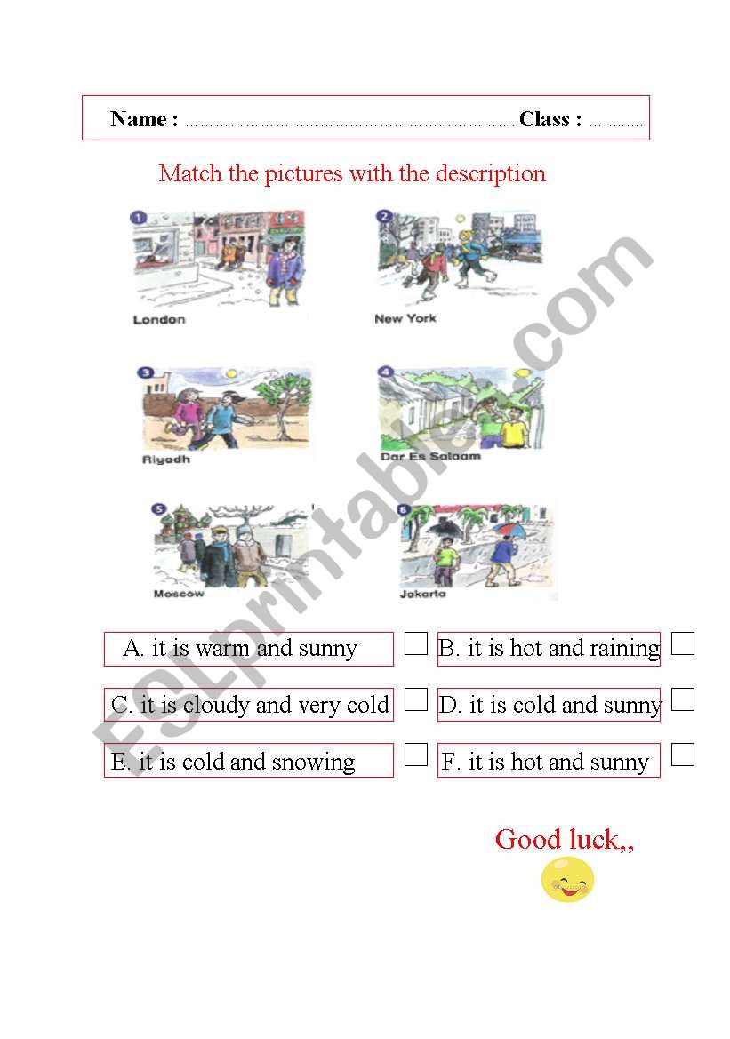 weather  worksheet