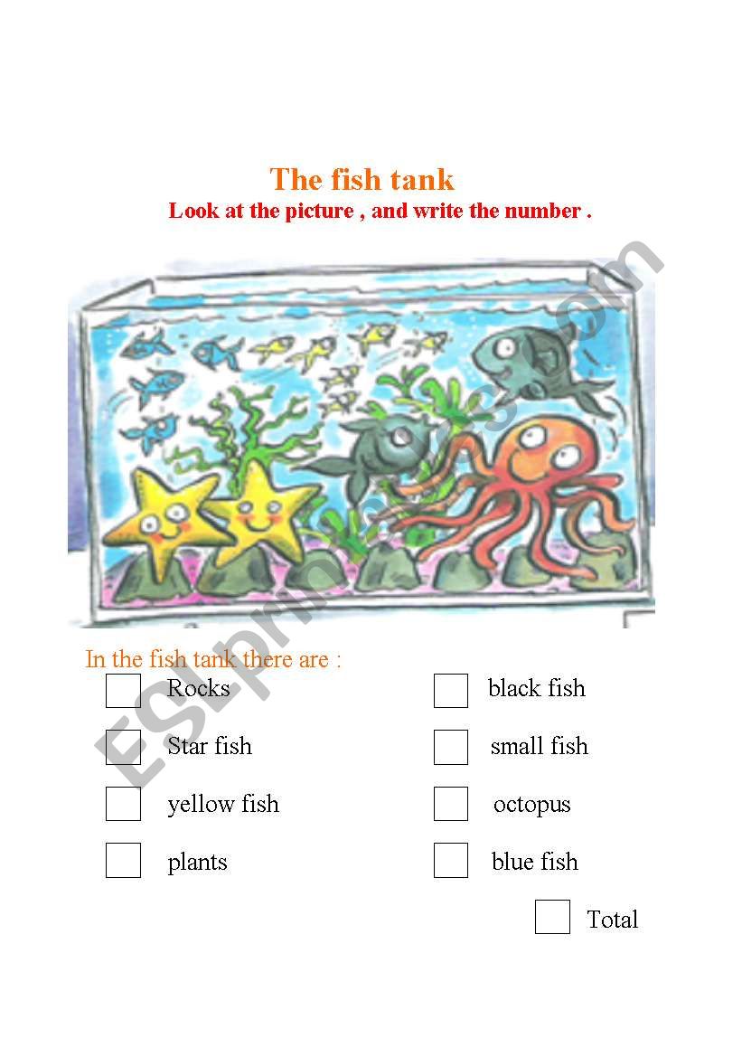 the fish tank  worksheet