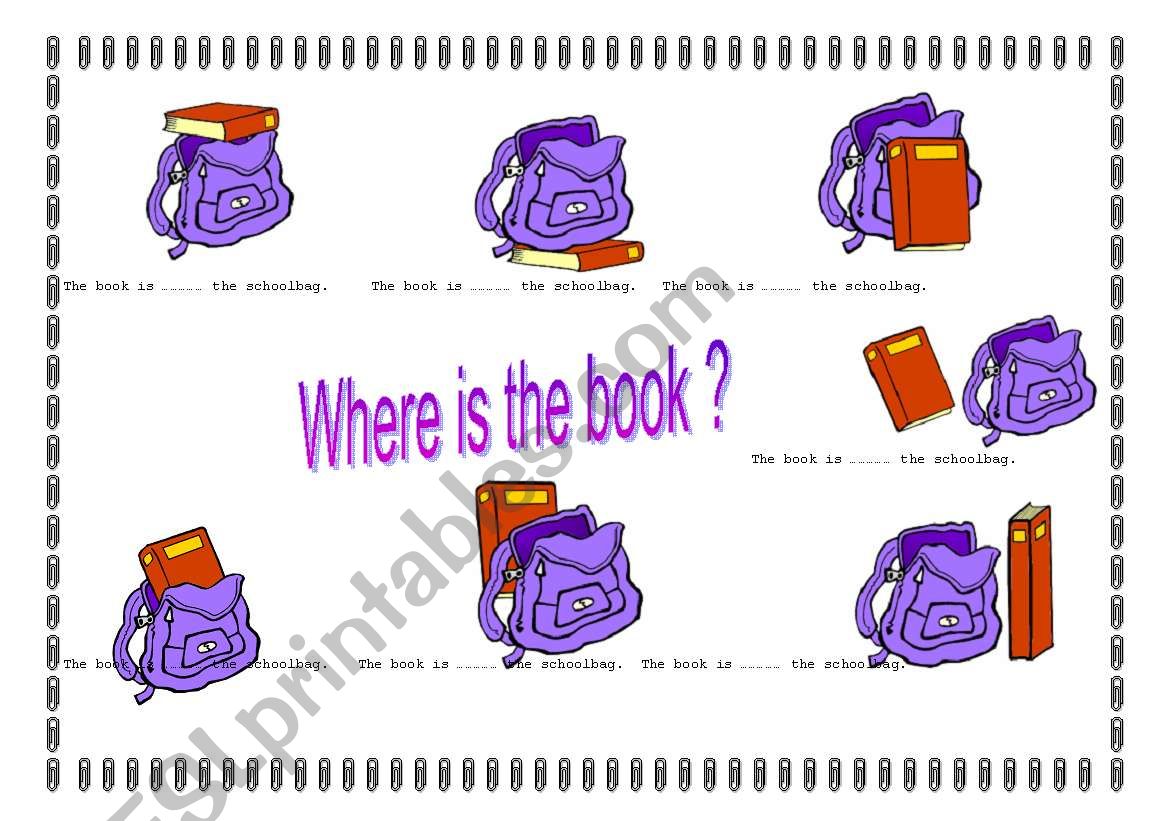 Where is the book ? prepositions