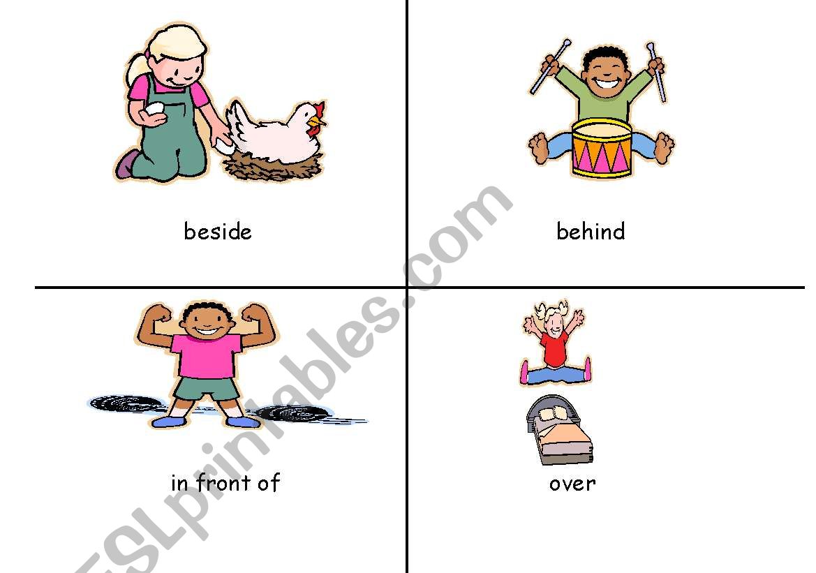 Pictures for positional words worksheet