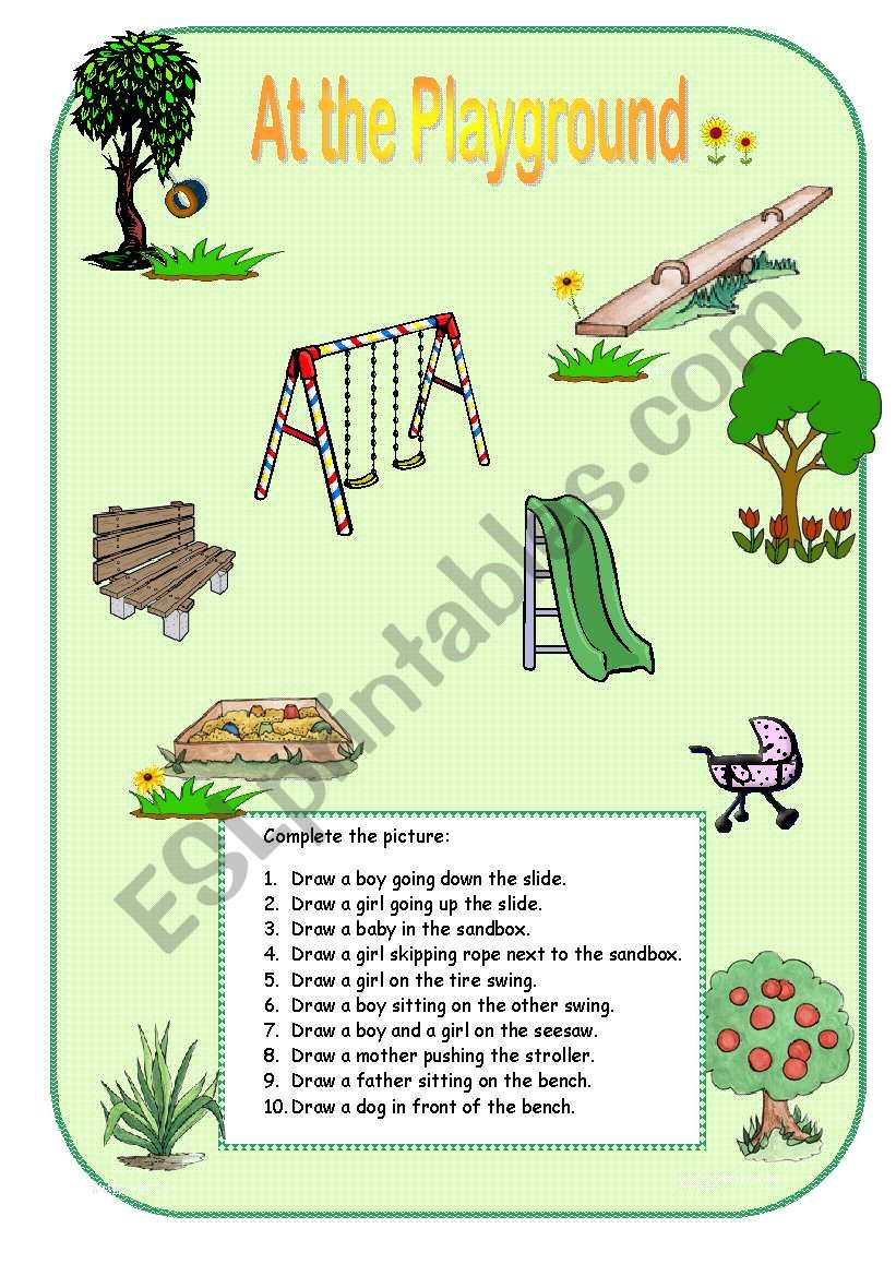 At the Playground worksheet