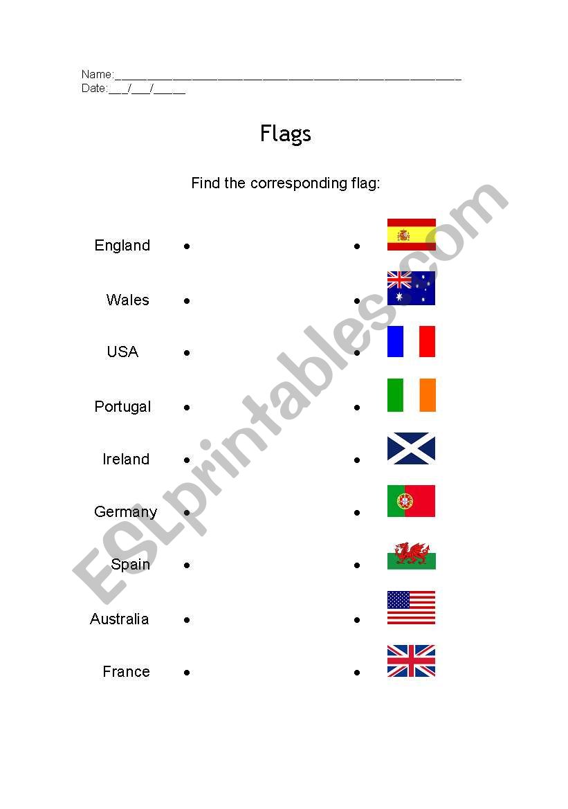 Flags! worksheet