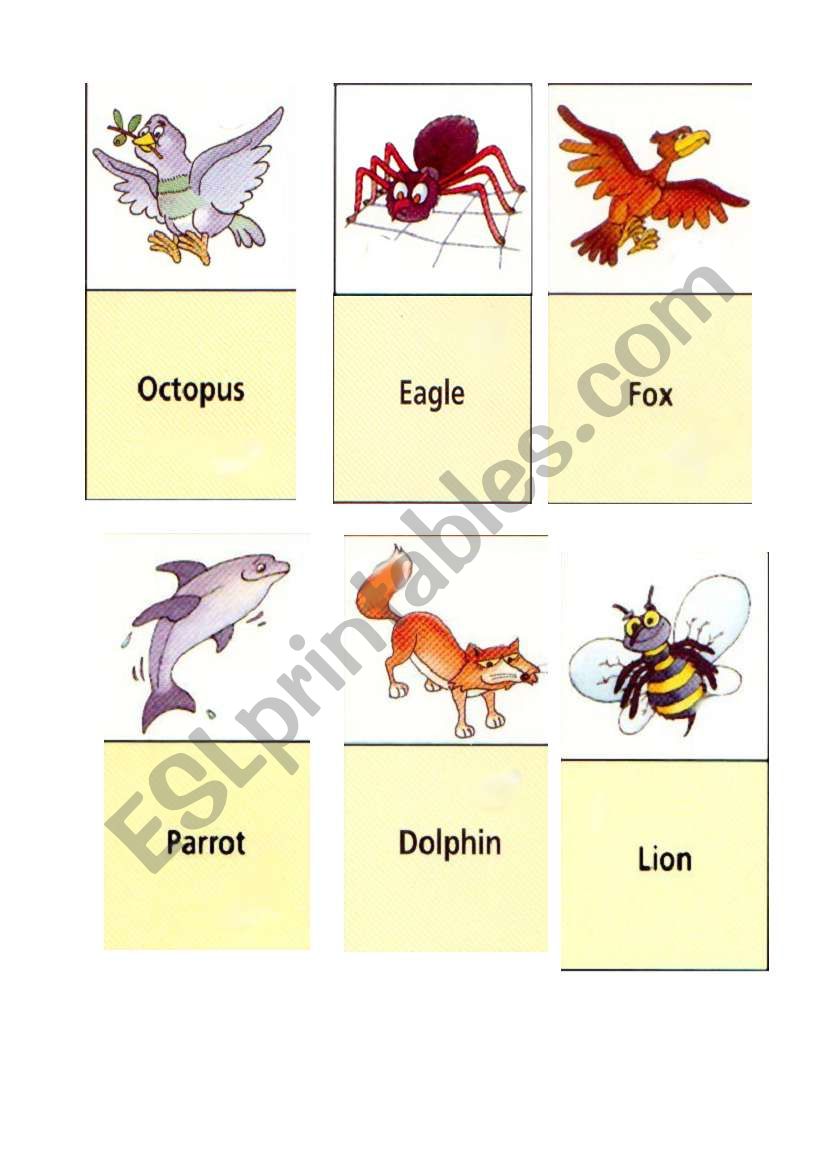 animal domino (3/3) worksheet