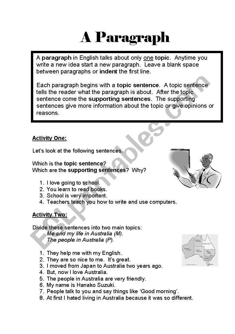 Writing Paragraphs  worksheet