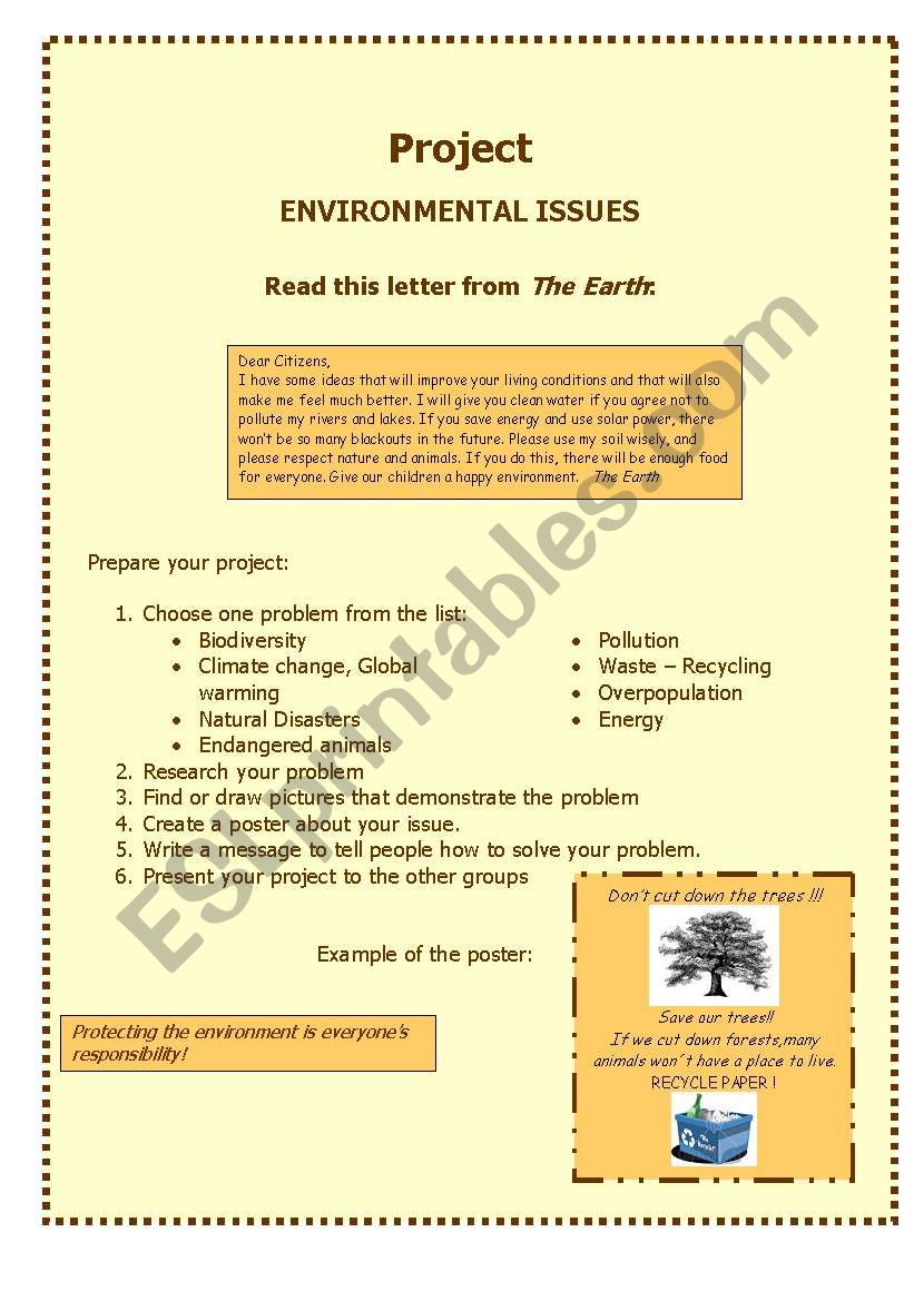 PROJECT _ ENVIRONMENT worksheet