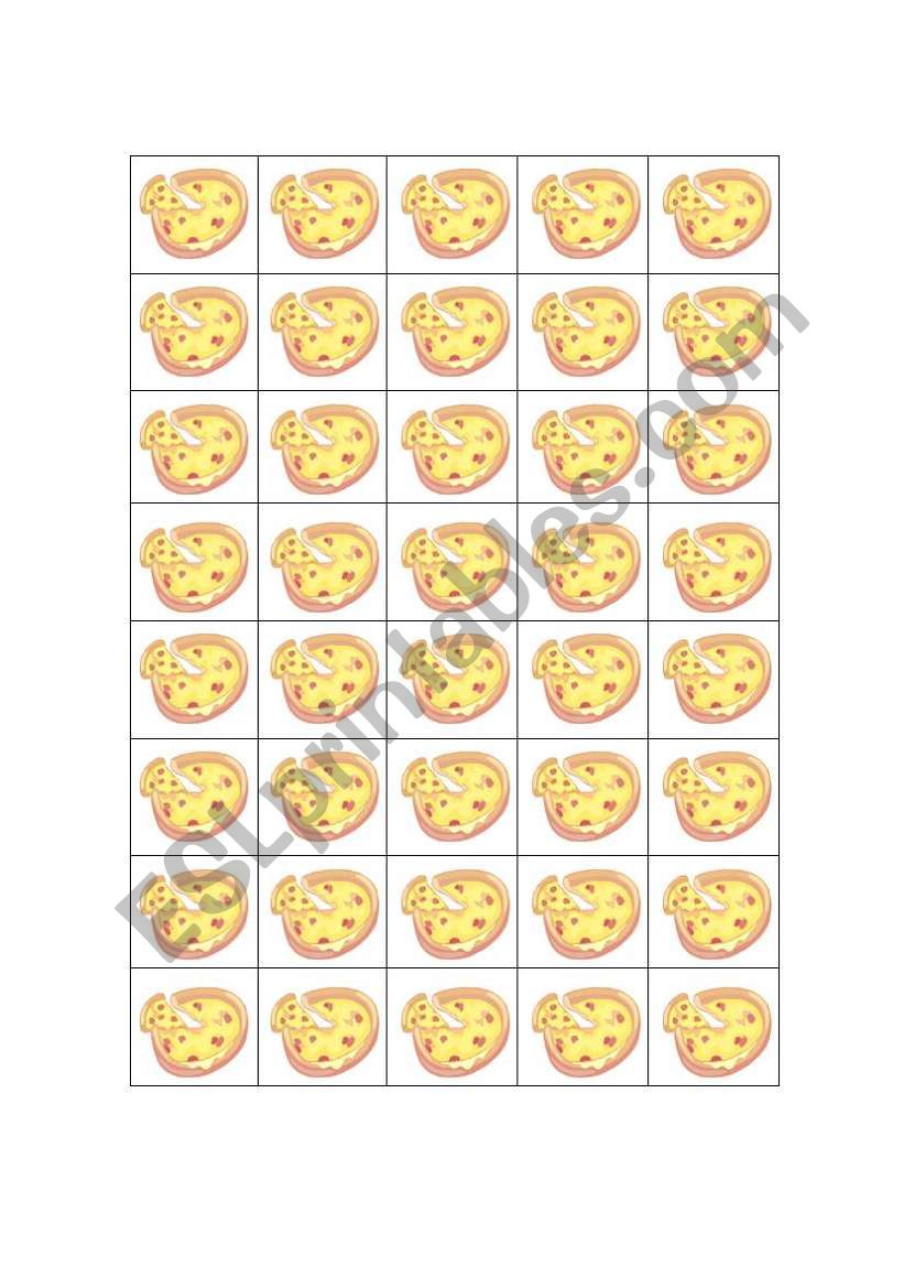 Food Activity/Game Pieces PG.7 - Pizza