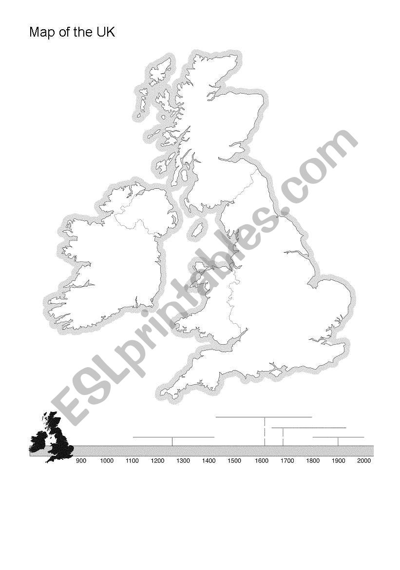 UK map and timeline worksheet