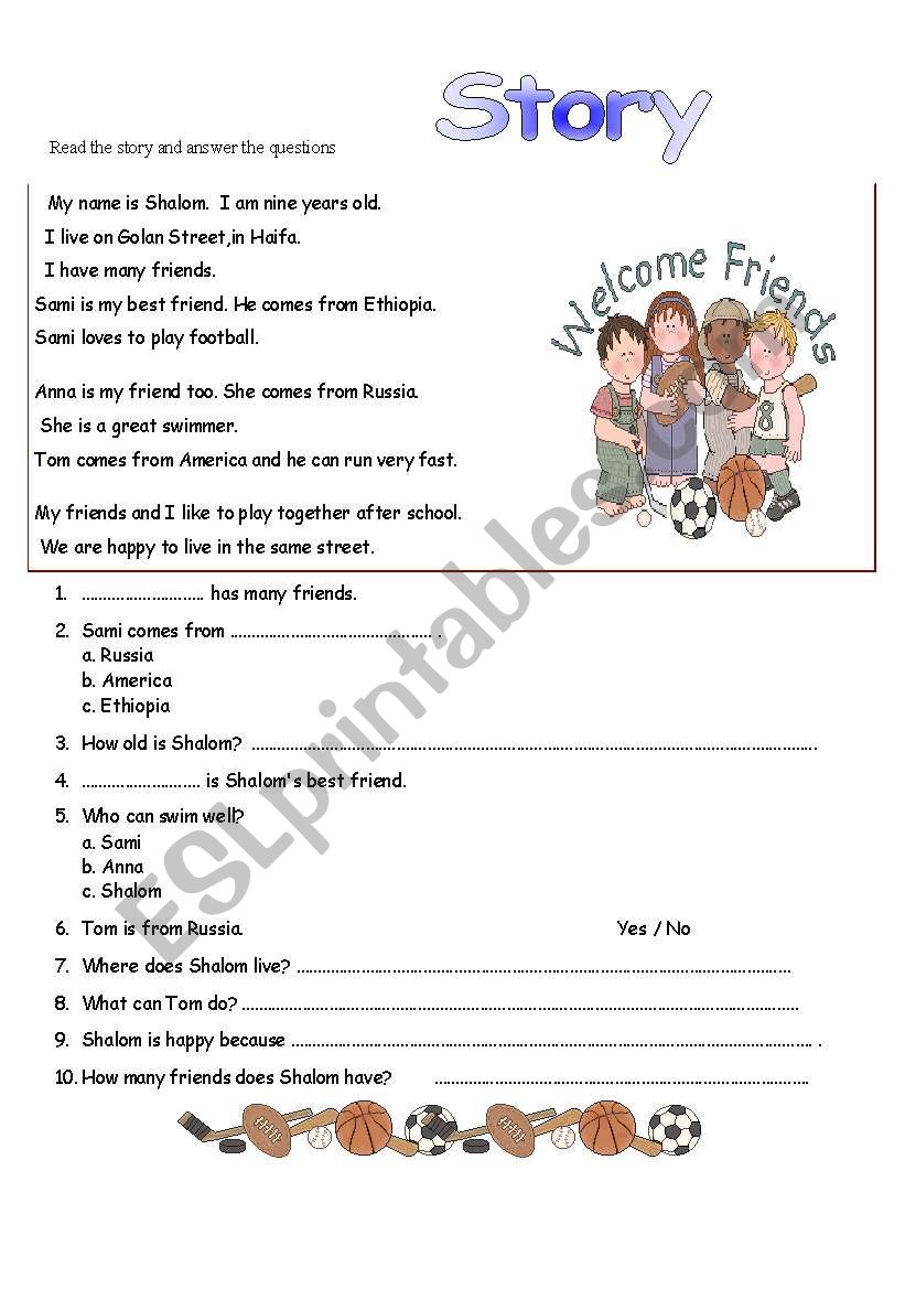 Reading Comprehension worksheet