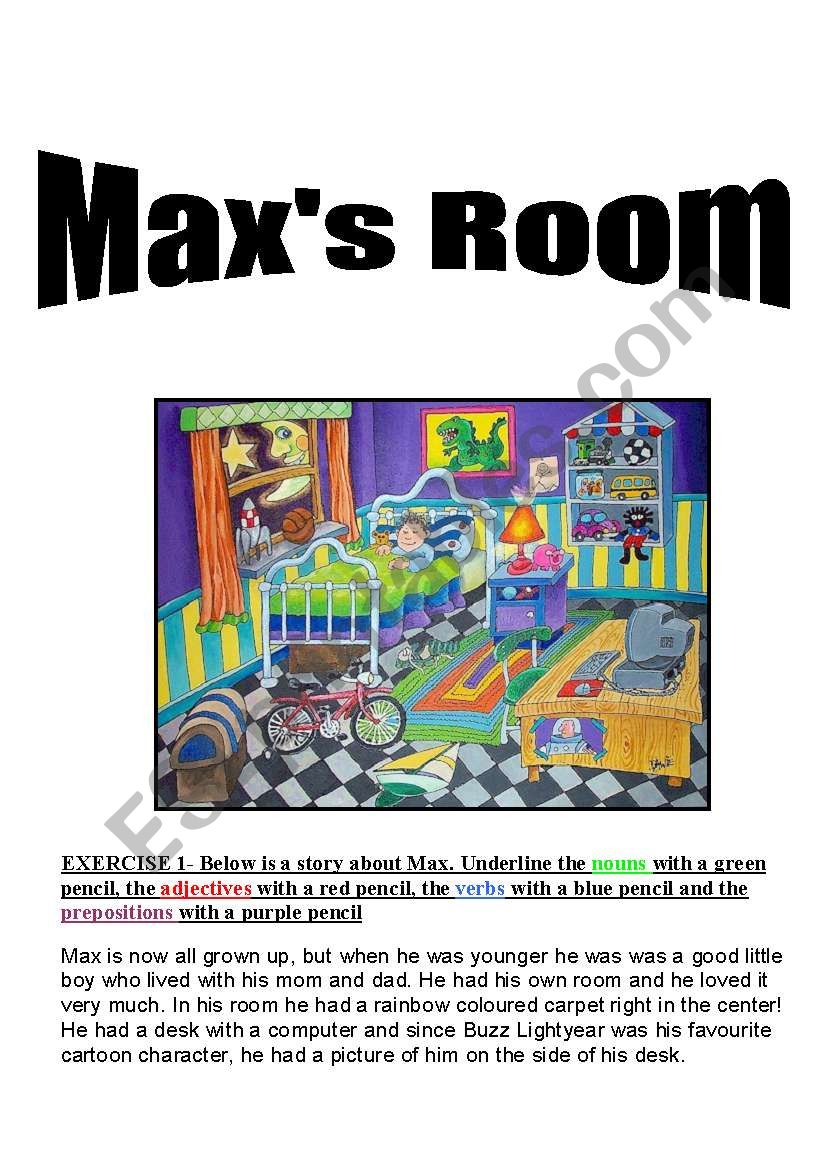 Maxs Room- GRAMMAR REVISION AND READING COMPREHENSION