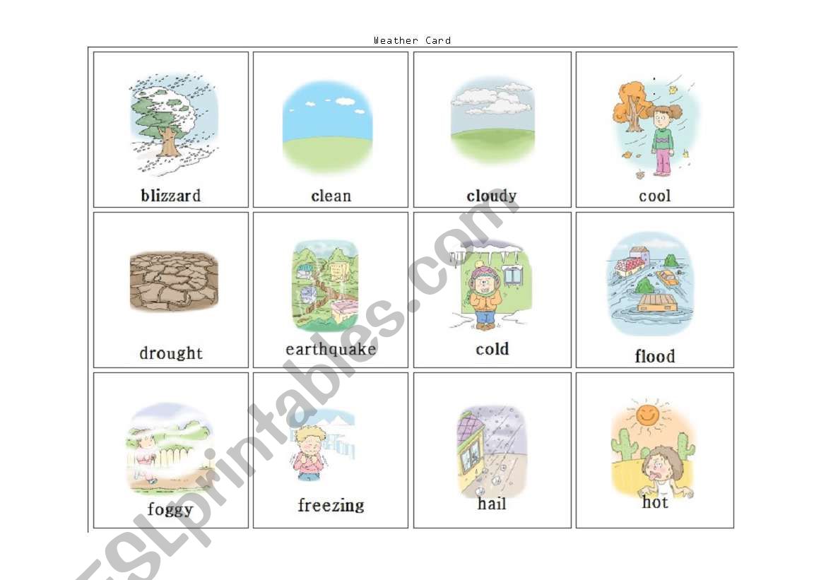 weather card worksheet